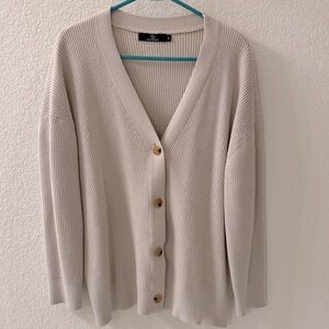 Women's Cream Cardigan Sweater